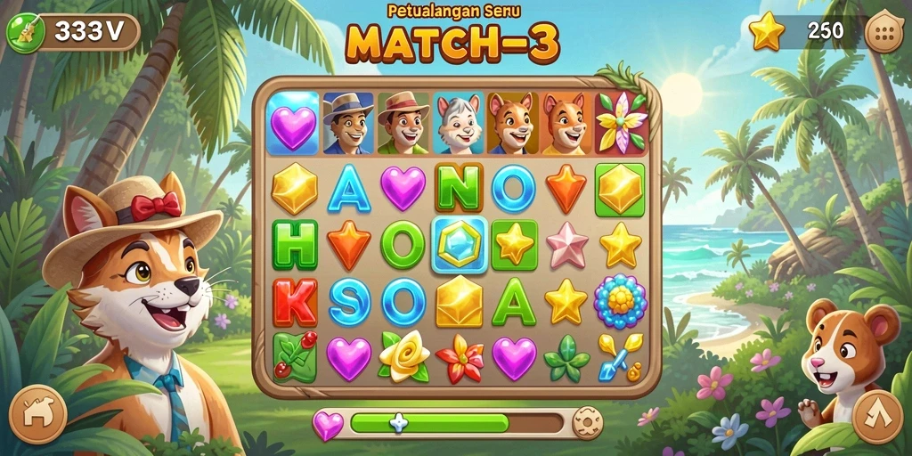 Tampilan gameplay seru dan penuh warna dari 333V.