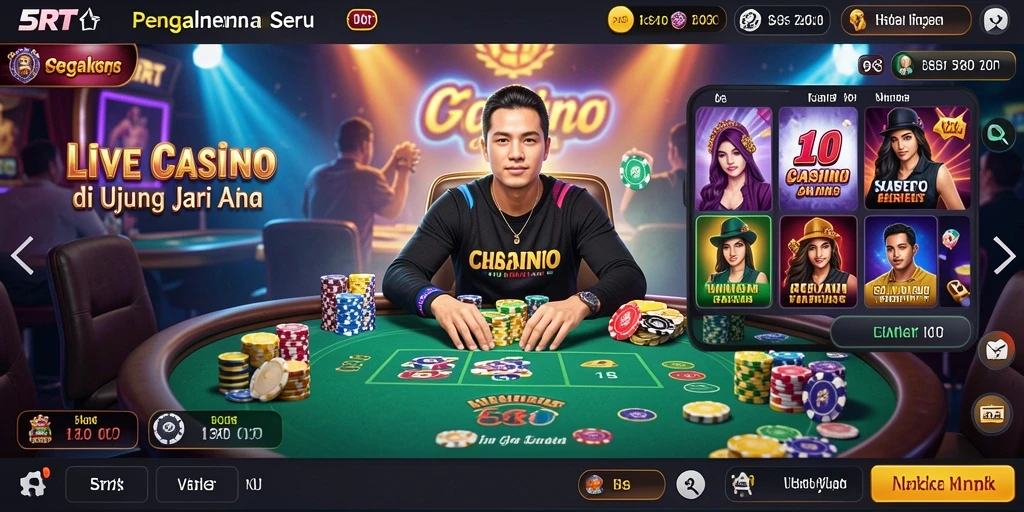 Screenshot gameplay Live Casino yang menarik dan interaktif di 5RT.