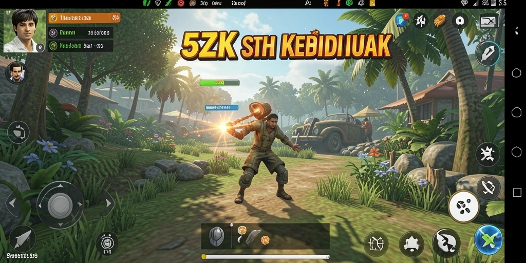 Screenshot gameplay 5ZK menunjukkan kegiatan interaksi sosial yang dinamis.