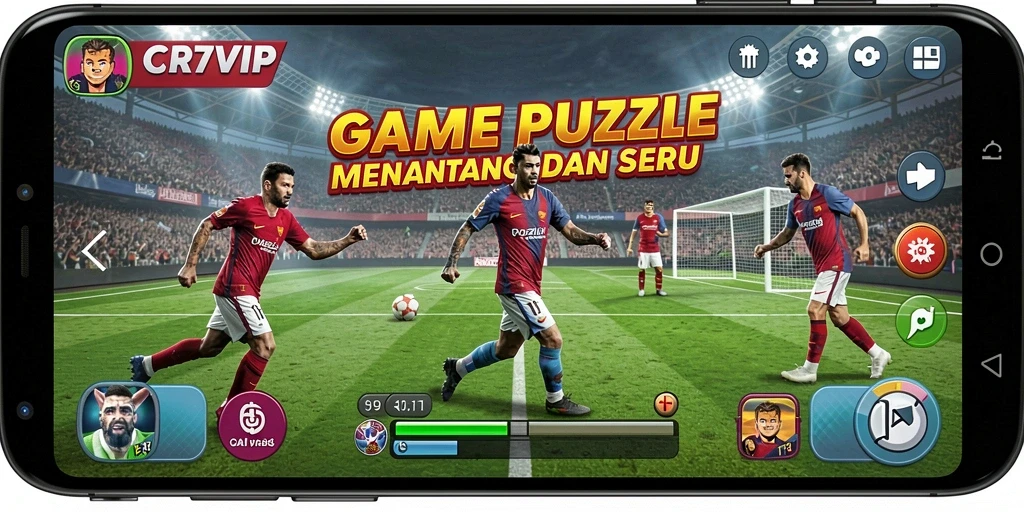 Tampilan gameplay Puzzle yang seru dan menantang di CR7VIP.