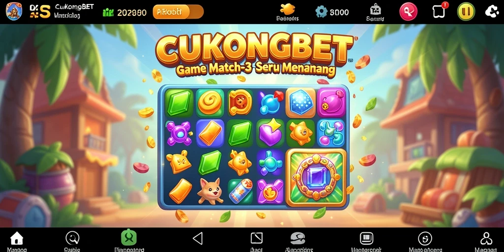 Screenshot utama CUKONGBET menampilkan keseruan gameplay Match-3.