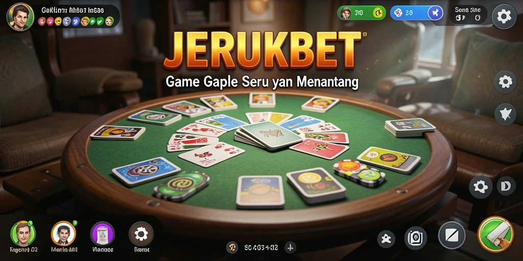 Tampilan gameplay seru JERUKBET dalam permainan Gaple.