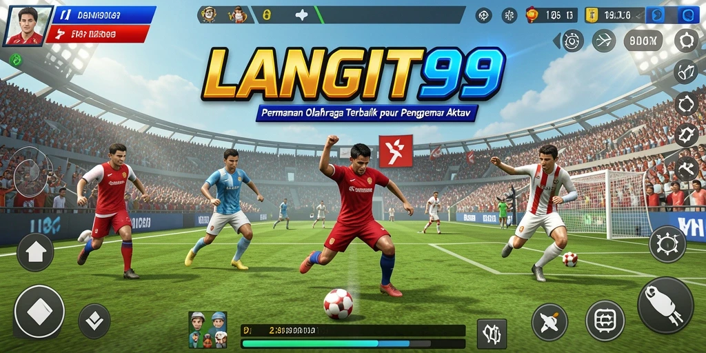 Screenshot menampilkan momen mendebarkan dalam game olahraga LANGIT99.