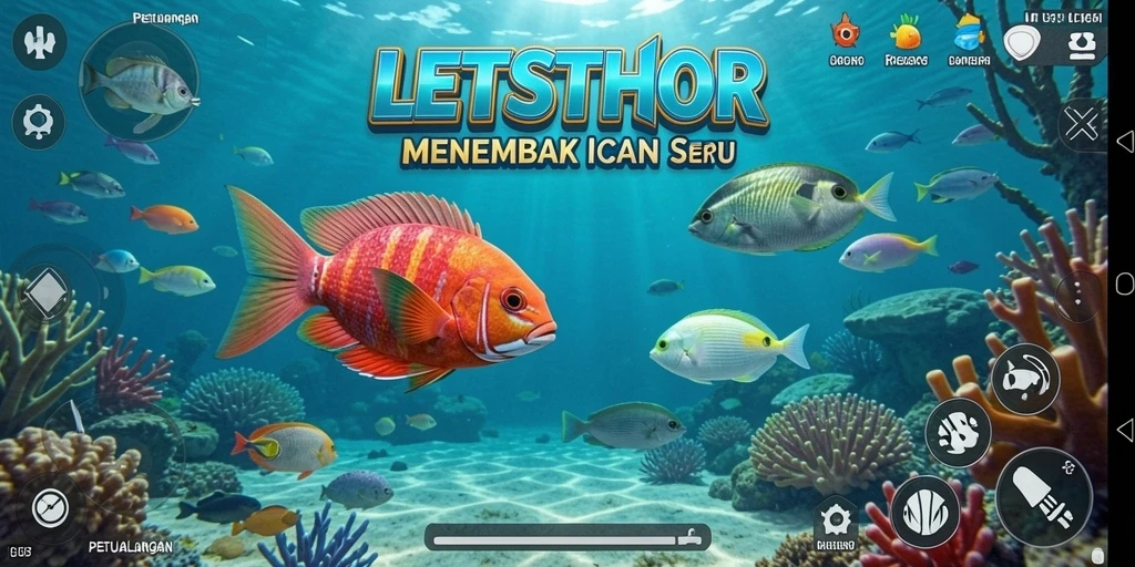 Gameplay seru Tembak Ikan di LETSTHOR dengan grafis menarik.