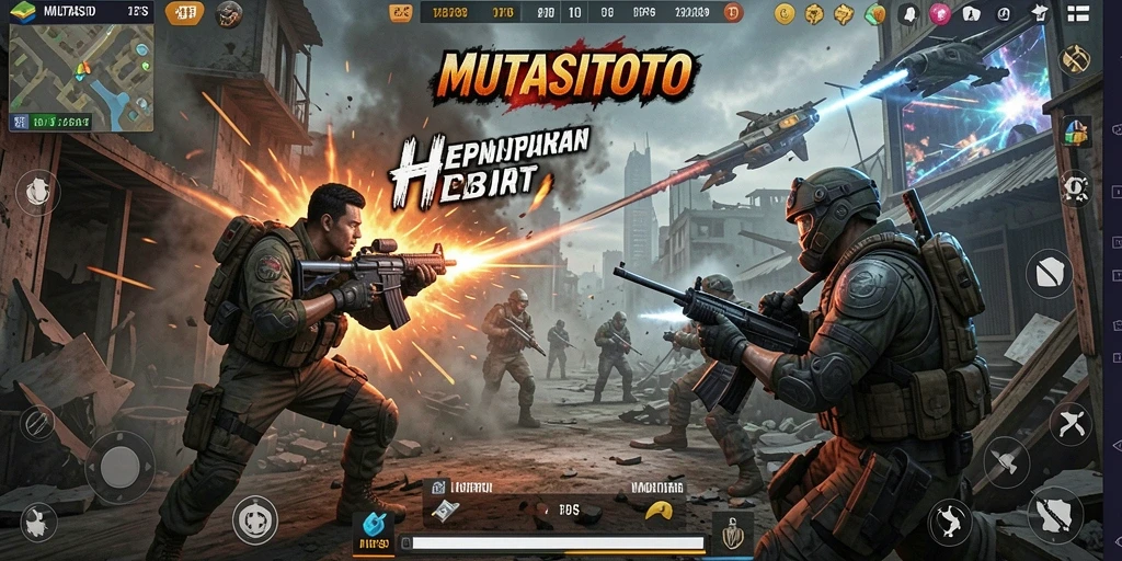 Tampilan mendebarkan dari pertempuran FPS di MUTASITOTO.
