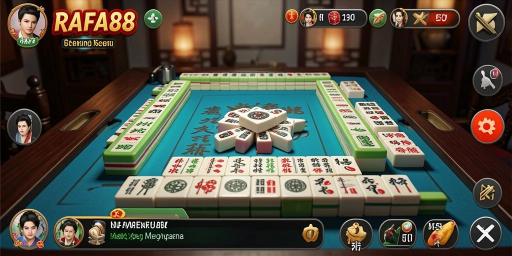 Tampilan gameplay Mahjong yang menarik dan penuh warna.