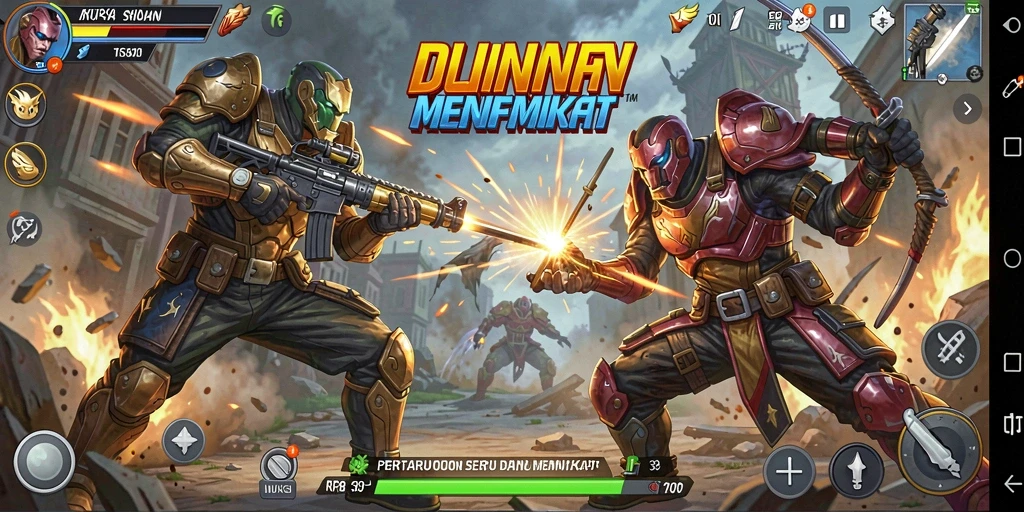 Screenshot menampilkan aksi intens dan pertarungan seru dalam RP8.