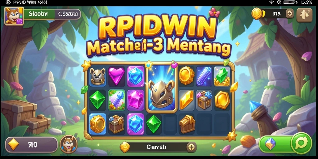 Tangkapan layar RPIDWIN menampilkan aksi gameplay yang mendebarkan dalam kategori Match-3.