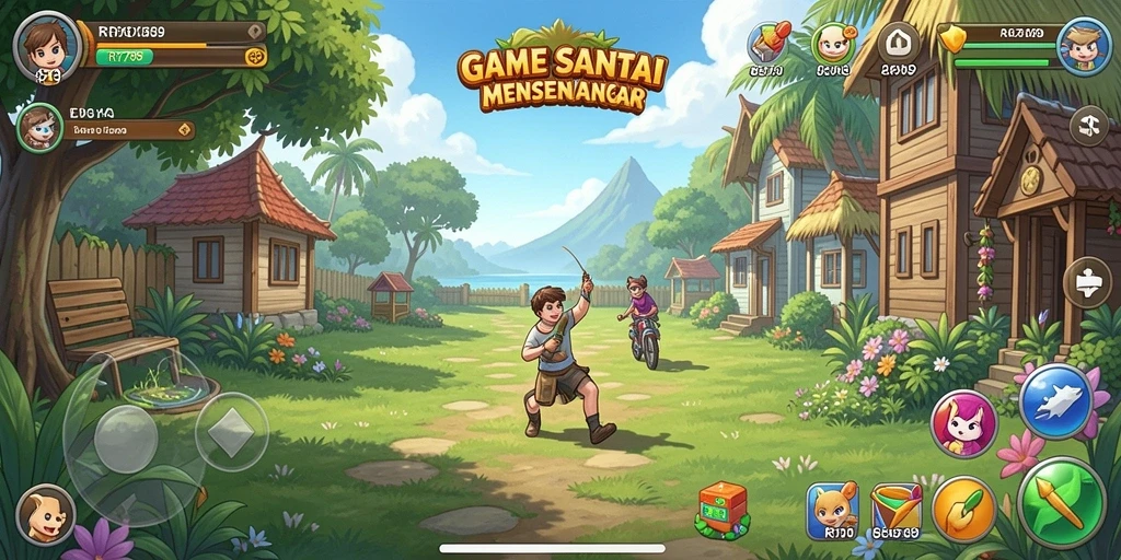 Screenshot utama RR789 menampilkan aksi gameplay yang seru dan penuh warna.
