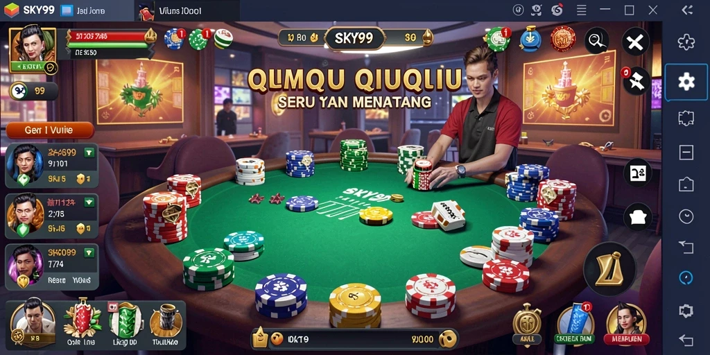 Tampilan gameplay QiuQiu yang seru di SKY99.