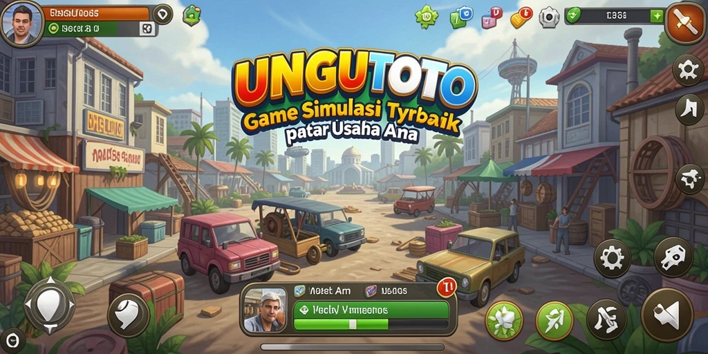 Screenshot gameplay menunjukkan manajemen usaha di UNGUTOTO.