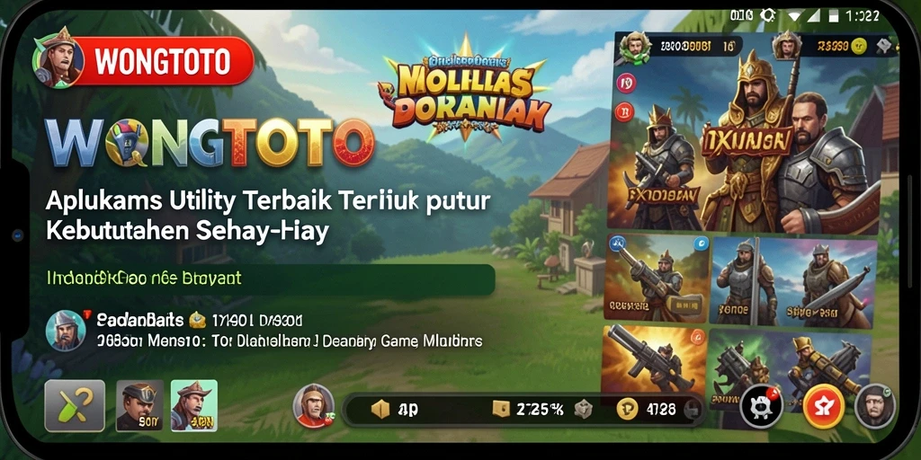 Tampilan utama WONGTOTO dengan berbagai fitur penggunaan utility.
